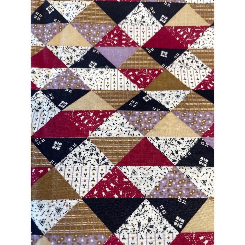 Cotton Fabric 1 Yard 44" Multi Geometric Triangle Patchwork Print